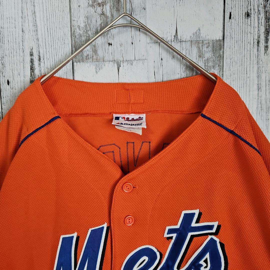 【MLB】マジェスティック メッツ ゲームシャツ ユニフォーム 刺繍 2XL
