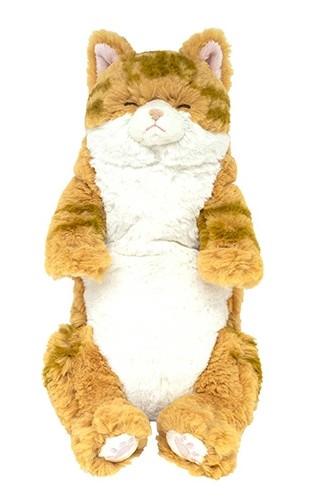 新品mm★ひざねこ　すやすや　チャシロ（ねこ、ネコ、ぬいぐるみ