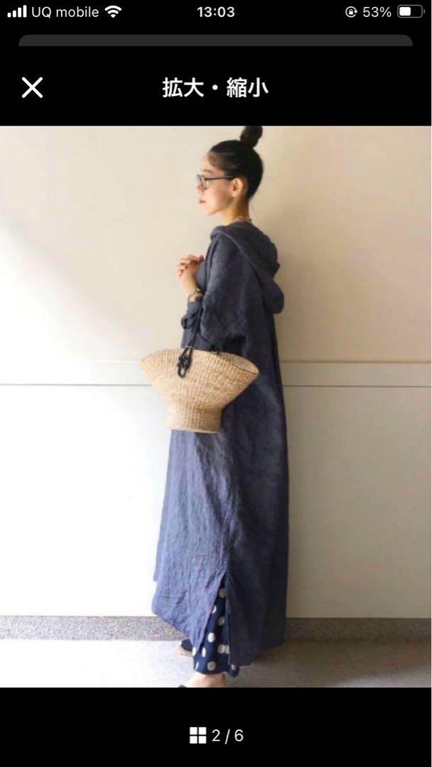 journal standard luxe リネンシャンブレーフードワンピース