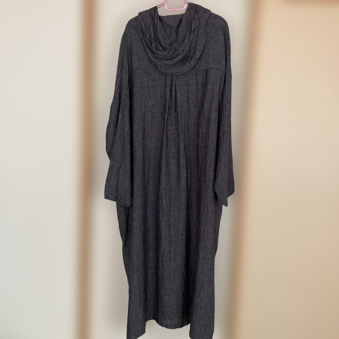 journal standard luxe リネンシャンブレーフードワンピース