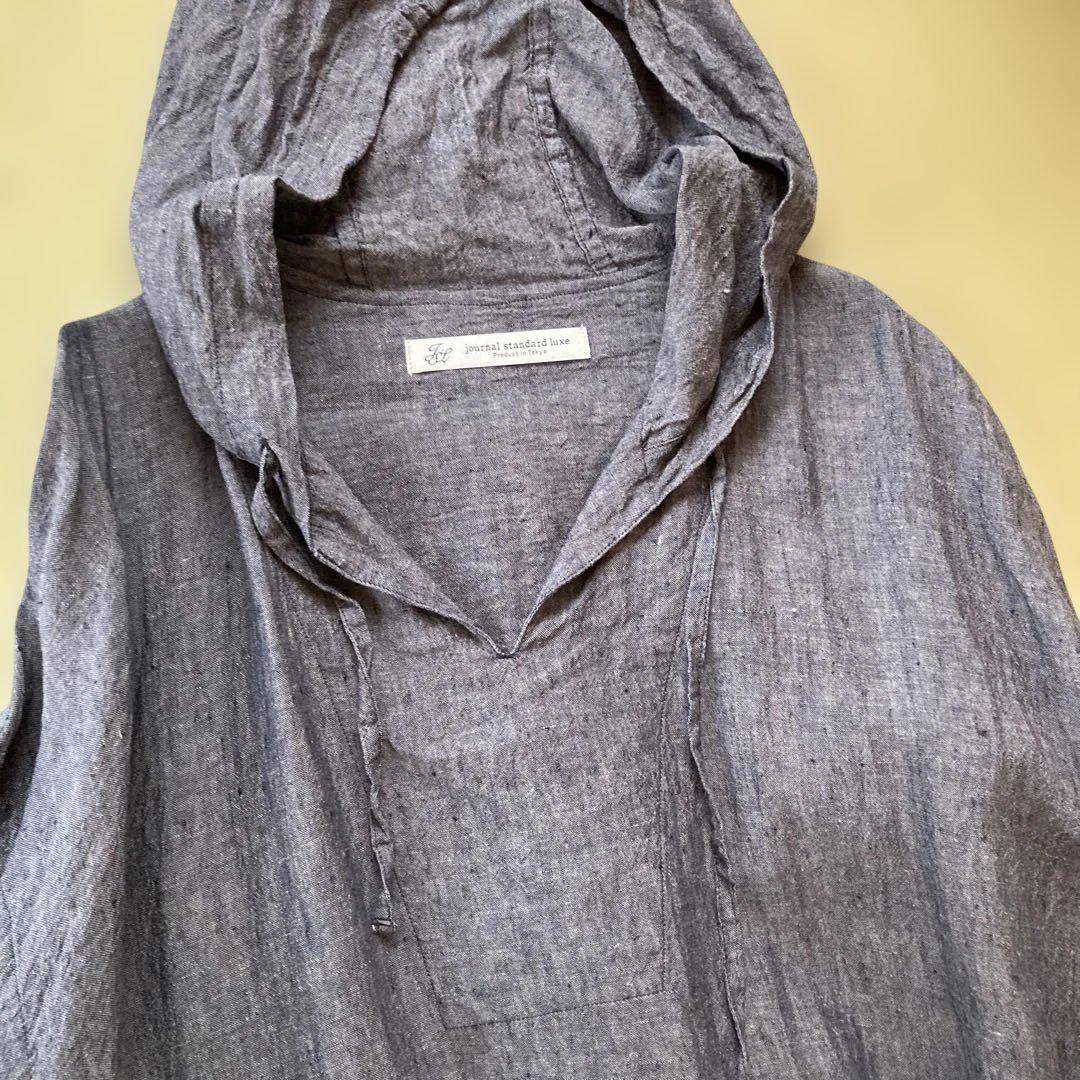 journal standard luxe リネンシャンブレーフードワンピース