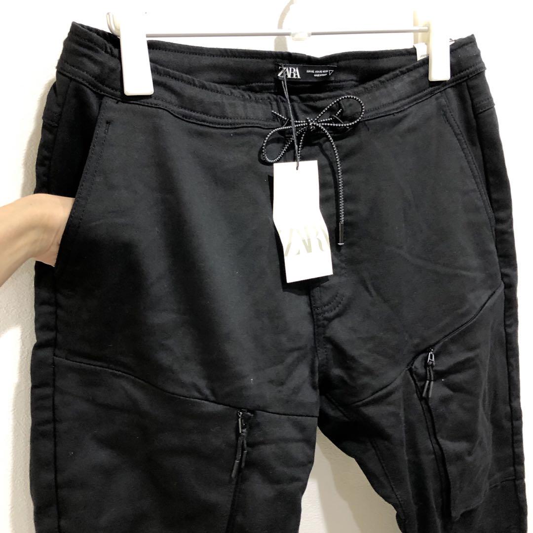 新品 ZARA ザラ オーバーサイズジョガーパンツ テーパードパンツ ブラック