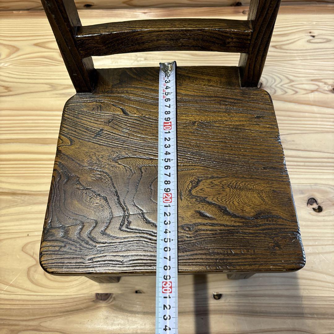 かわいいコンパクトなミニデスクとミニチェア 木製 無垢材使用 レトロ 画像19