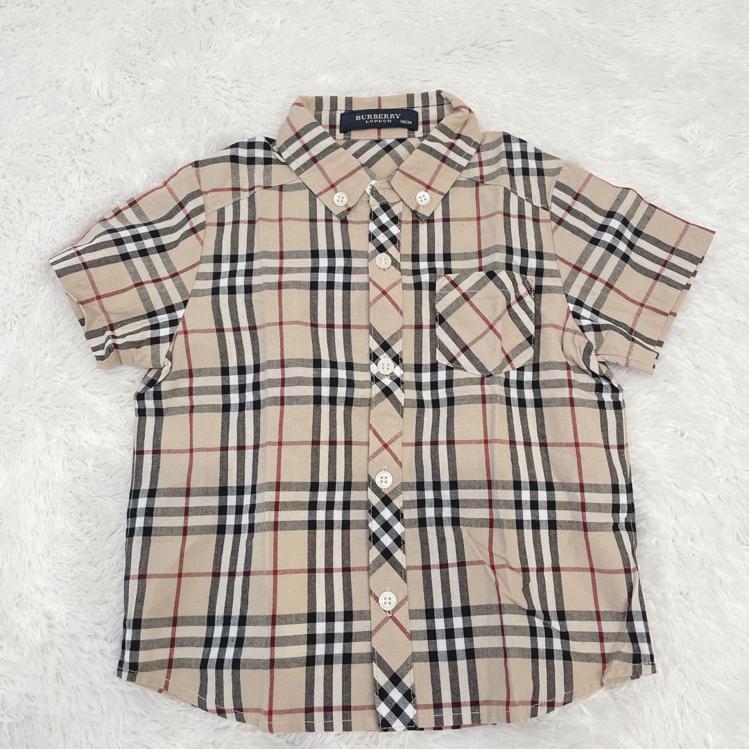 BURBERRY 美品✨ノバチェック柄 半袖シャツ 90CM