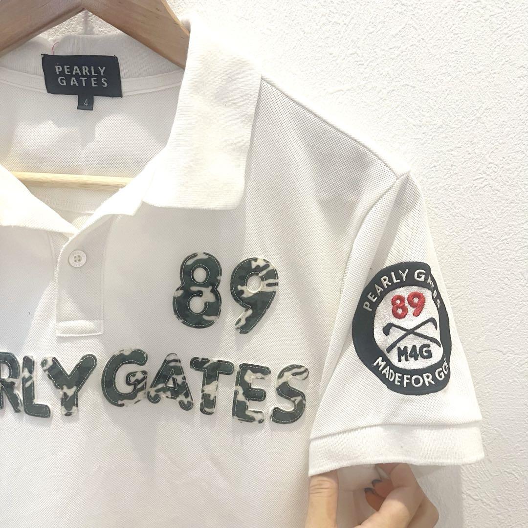 PEARLY GATES ポロシャツ レディース ゴルフウェア ワッペン刺繍