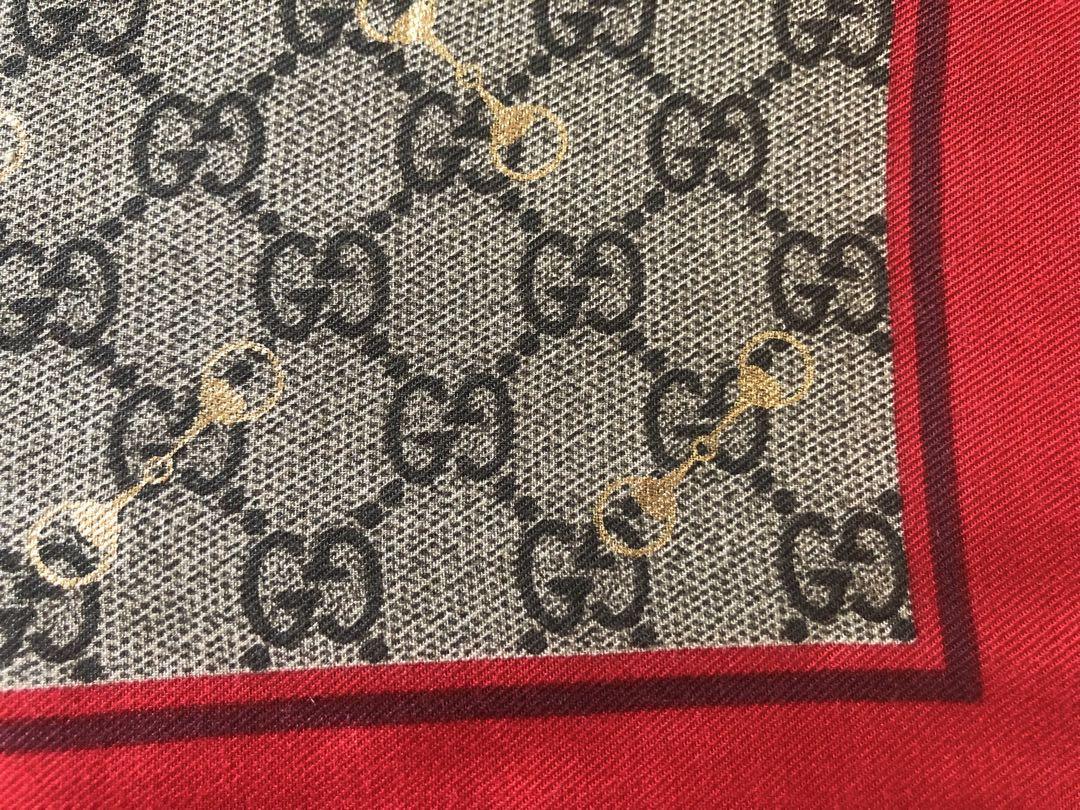 GUCCI ホースビット付きGGプリント　シルクショール