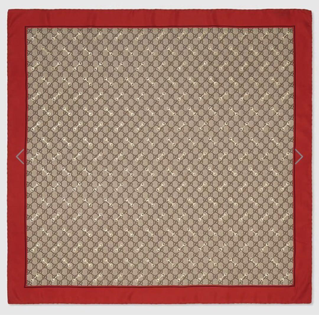 GUCCI ホースビット付きGGプリント　シルクショール