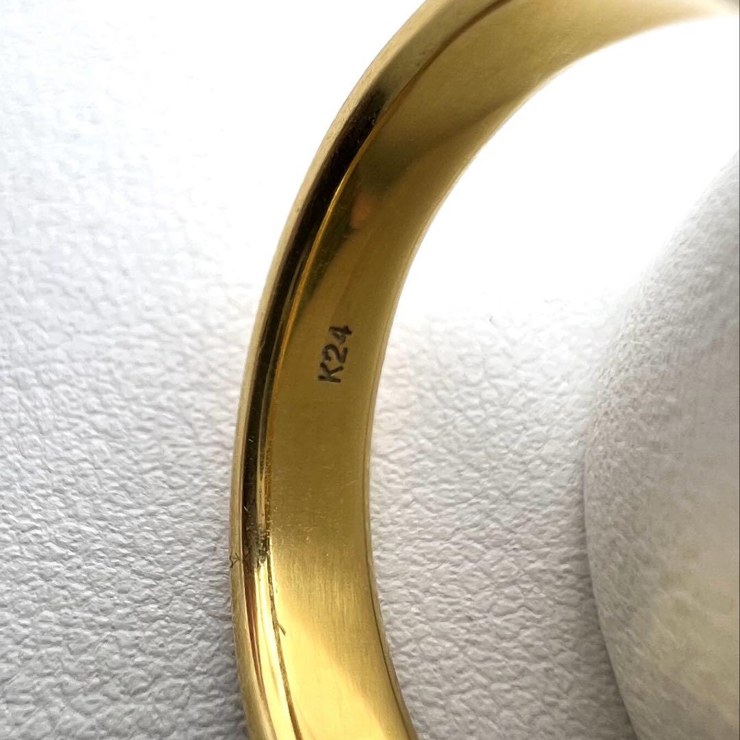 K24 純金　リング　甲丸　幅4.2㎜　厚さ2㎜ 14号　7.57 g
