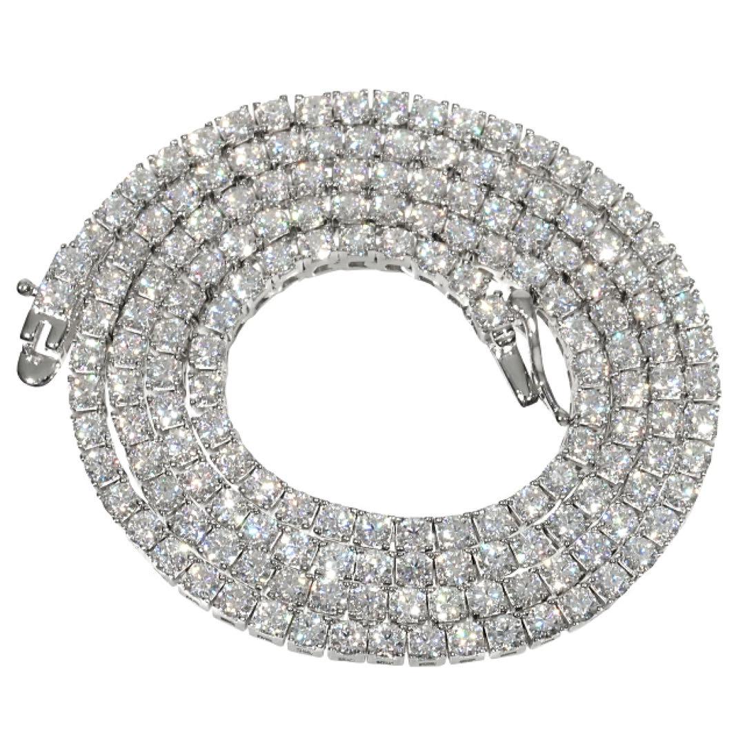 モアサナイトMoissaniteテニスネックレス シルバー 2本セット