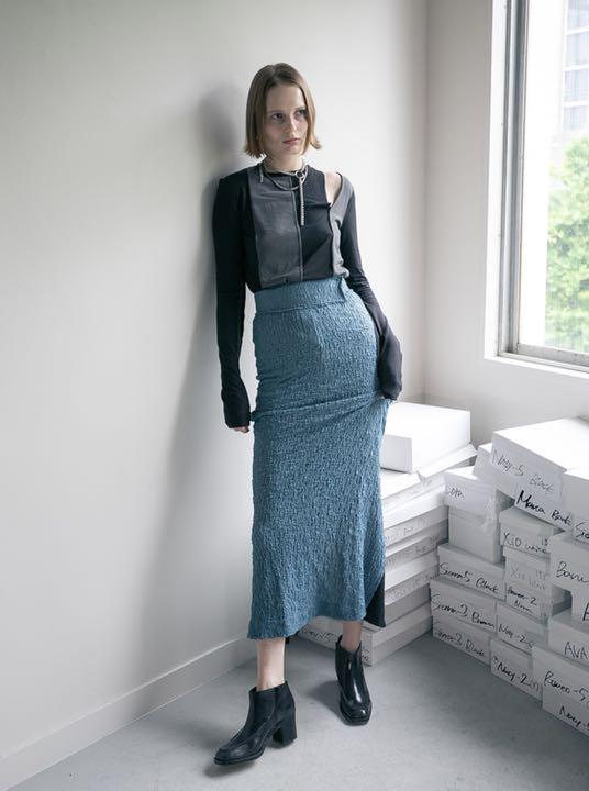 PERVERZE Stripe Stitch Tube Skirt ブルー M