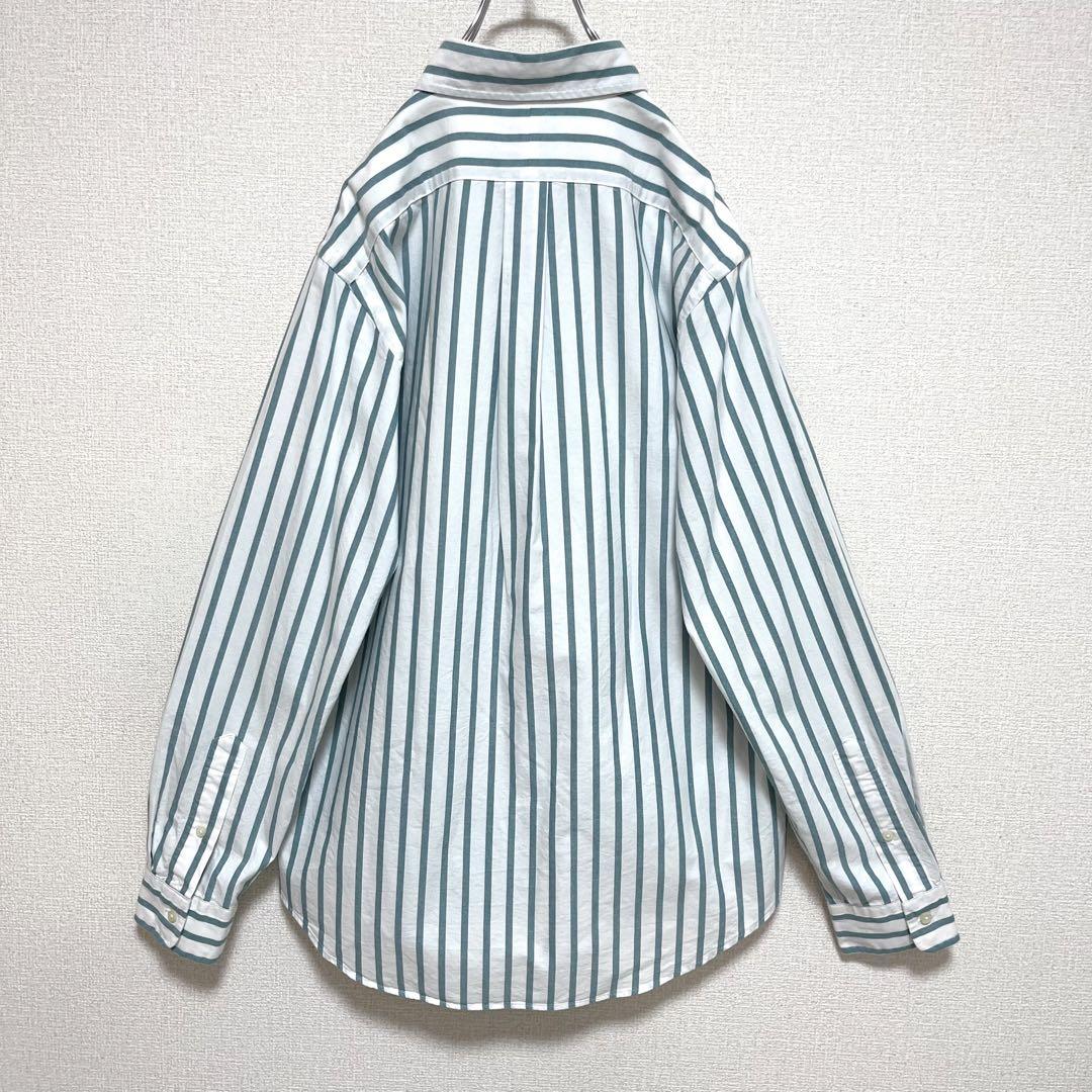 正規品 ラルフローレン BDシャツ 長袖 グリーンストライプ マルチポニー刺繍