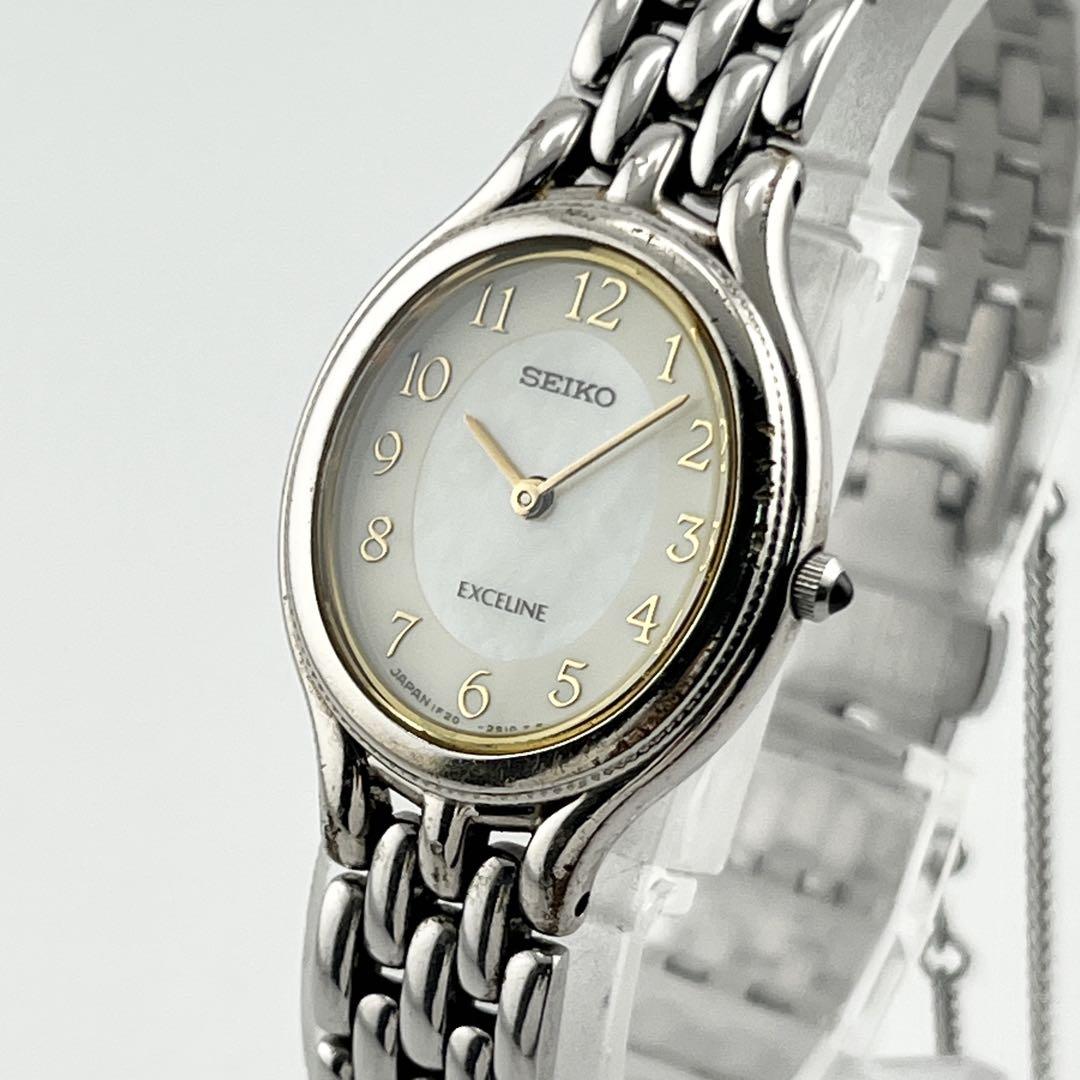 【良品】SEIKO クォーツ 1F20-6H00 エクセリーヌシェル