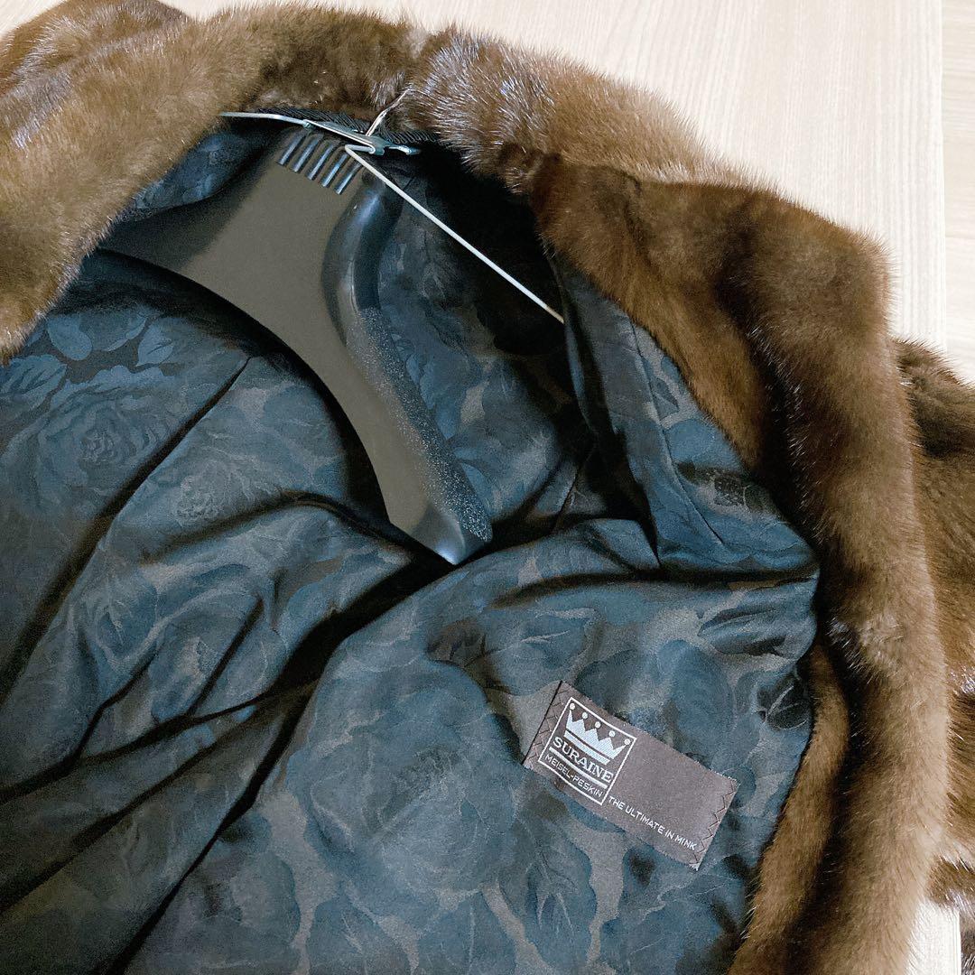 SURAINE 毛皮 最高級 ミンクコート ブラウン 毛艶 Lサイズ ふわふわ