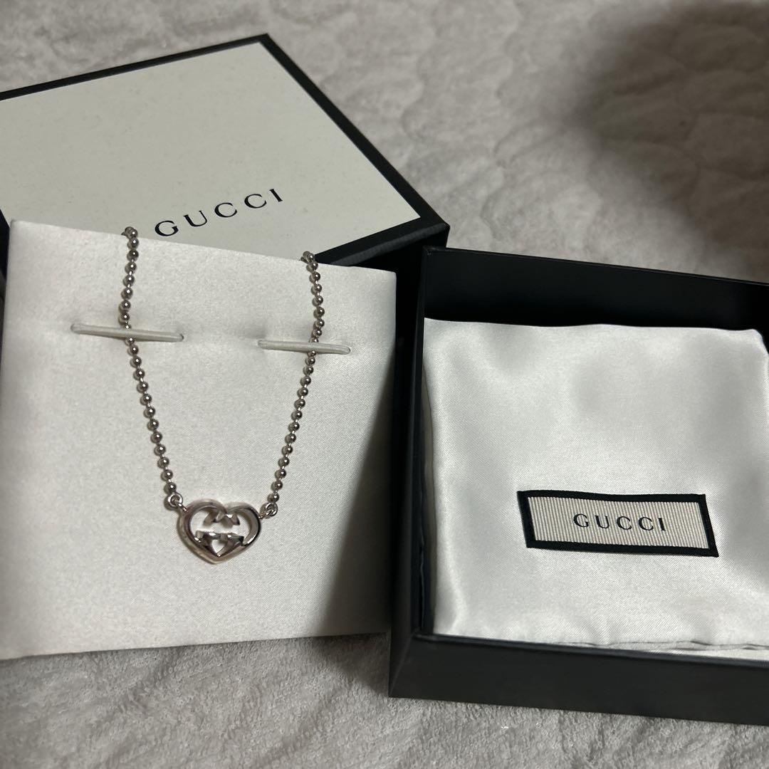 【国内発送★GUCCI】インターロッキングG ハート付き ネックレス GUCCI】インターロッキングG ハート付き ネックレス (GUCCI