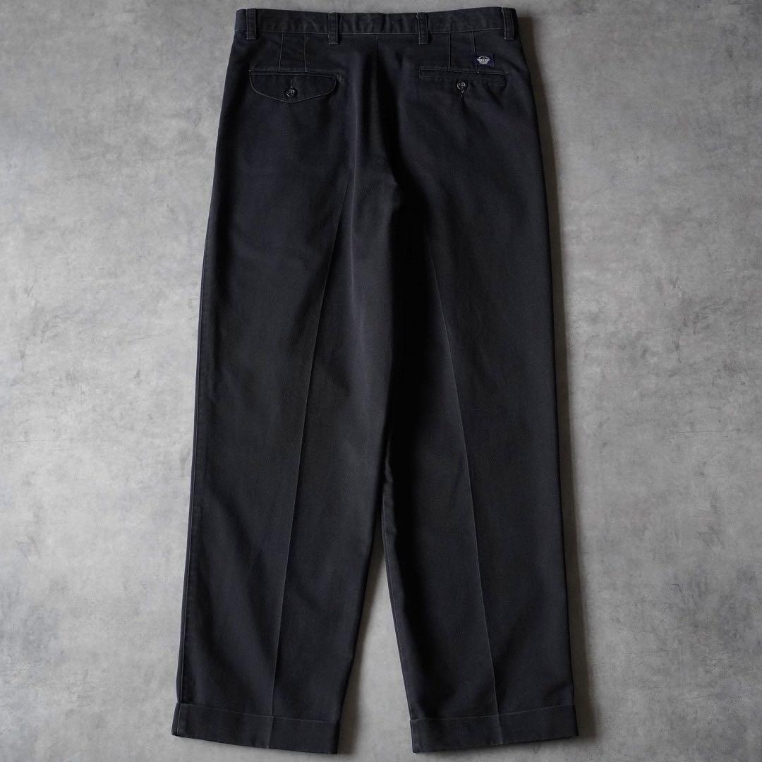 90s DOCKERS ツータック ルーズチノ スラックス ブラック