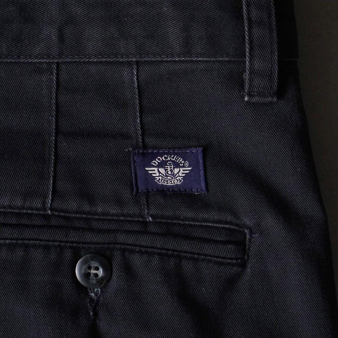 90s DOCKERS ツータック ルーズチノ スラックス ブラック