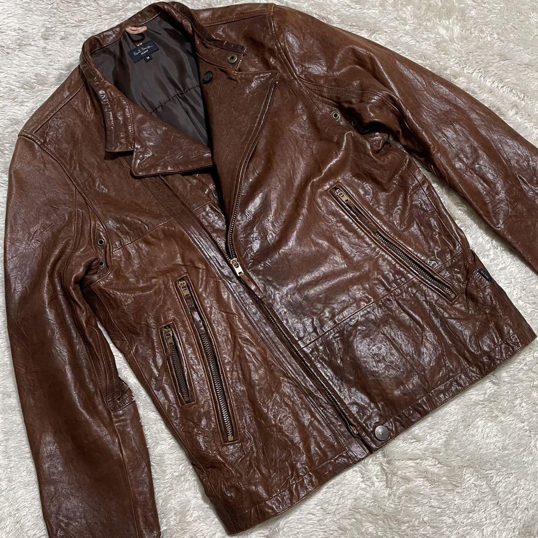 ポールスミス ラムレザー ジャケット ブラウン M ポールスミス ラムレザー ジャケット ブラウン M