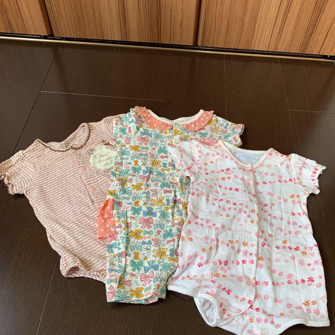 メルカリ カバーオール70 女の子 ロンパース 550 中古や未