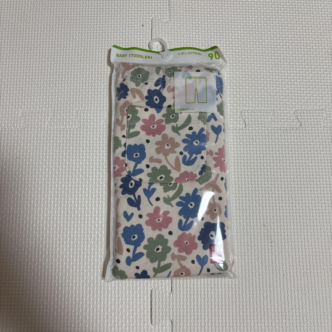 福袋セール 新品未使用】UNIQLO花柄レギンス メルカリ - 7分丈 90cm レッグウェア