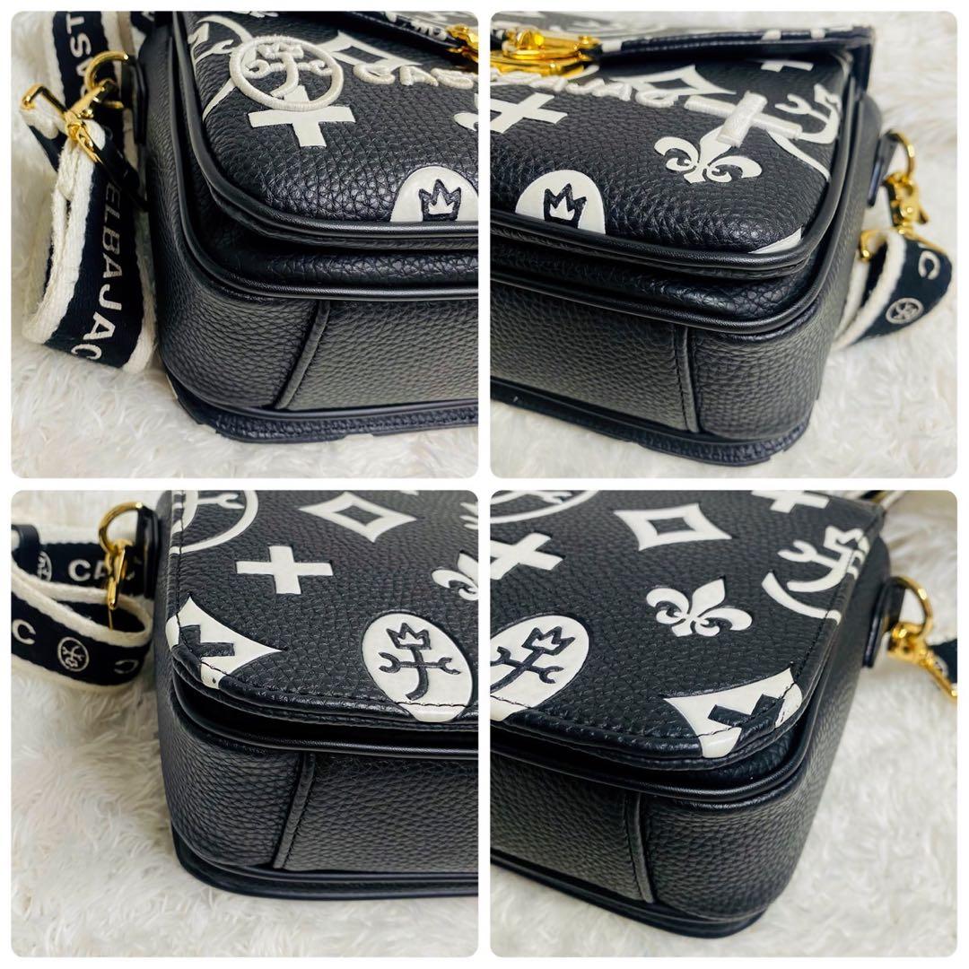 カステルバジャック クレア ショルダーバッグ 黒 本革 総柄 2WAY カステルバジャック クレア ショルダーバッグ 黒 本革 総柄 2WAY