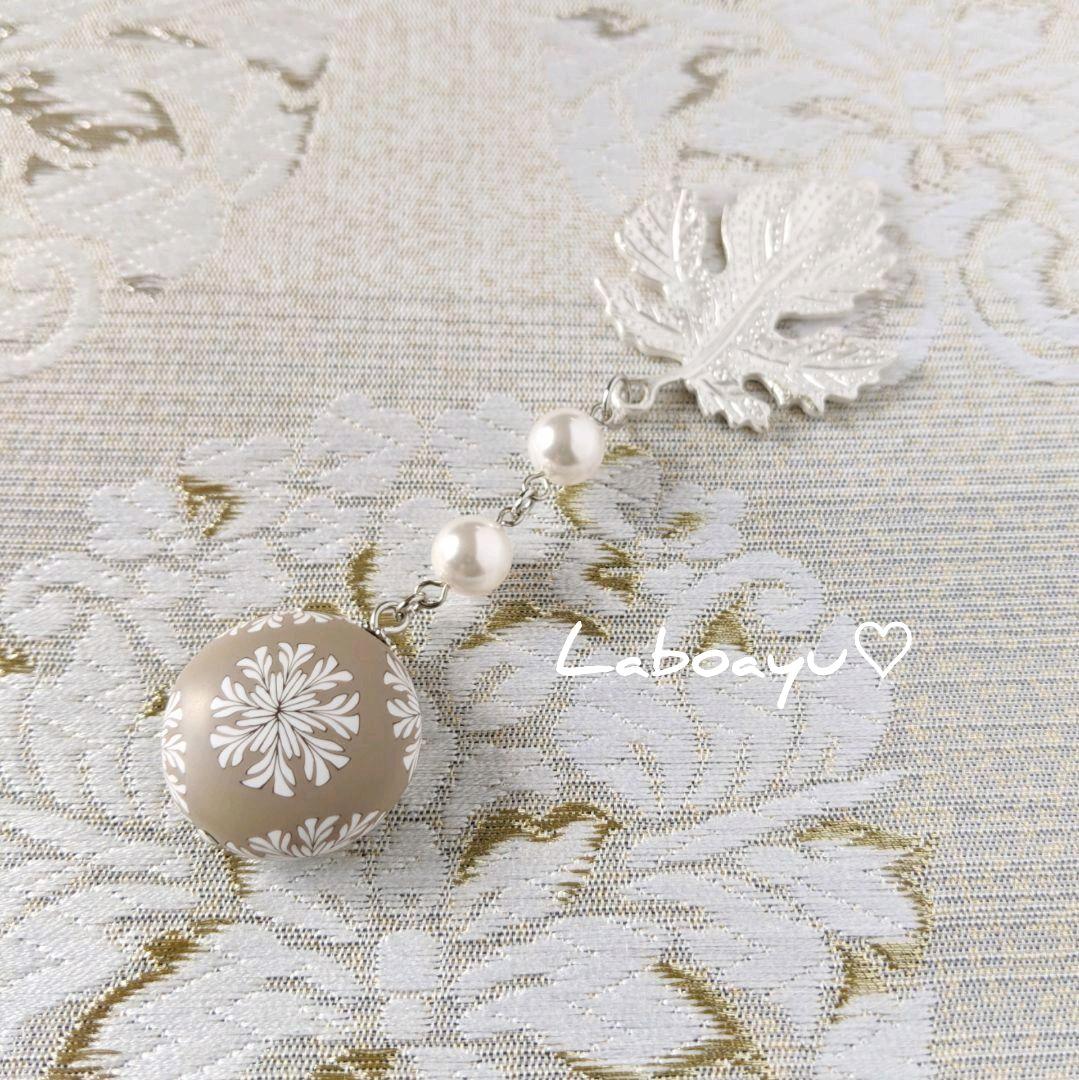 sanuさま売約済み帯飾り〈菊〉グレージュ✕オフWhite