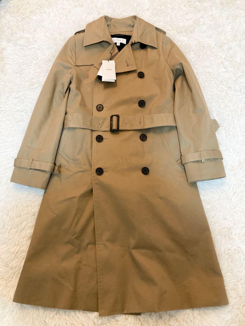 新品HYKE トレンチコート タイトフィット ライナーベルト ベージュ