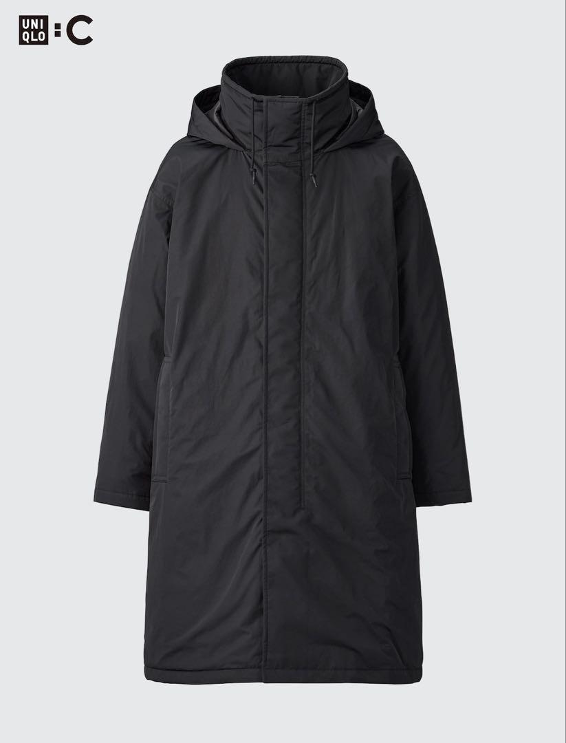 【美品】ユニクロC　フーデットコート　ブラック　Mサイズ