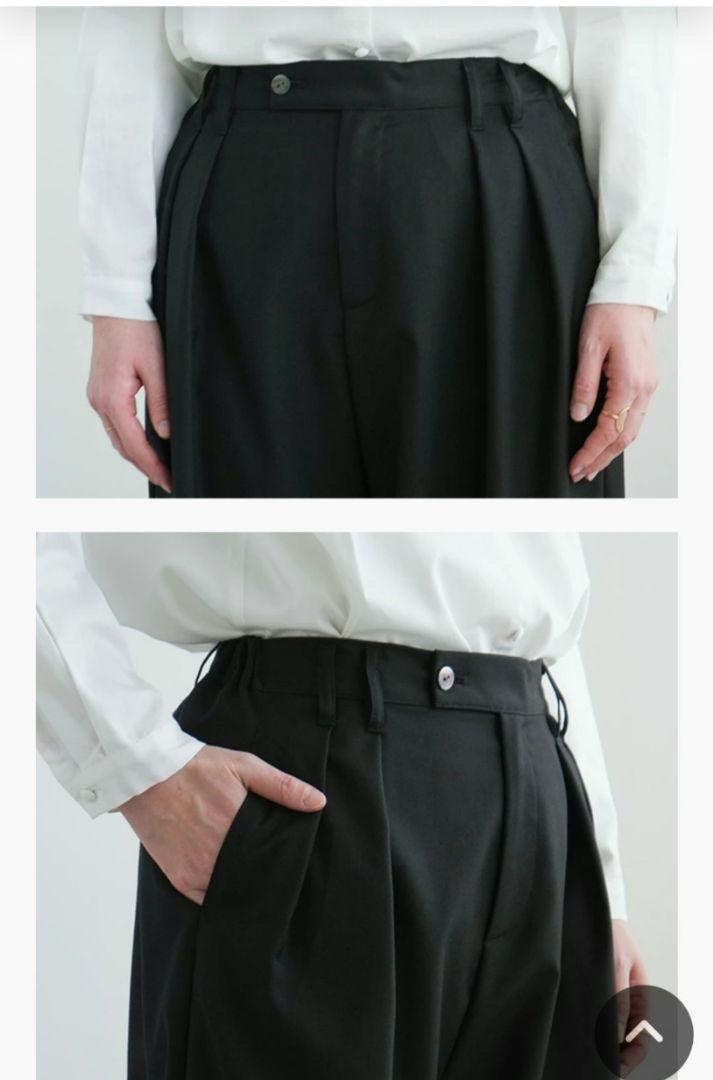 ina ウッディハウス/タックパンツ 40サイズBLACK