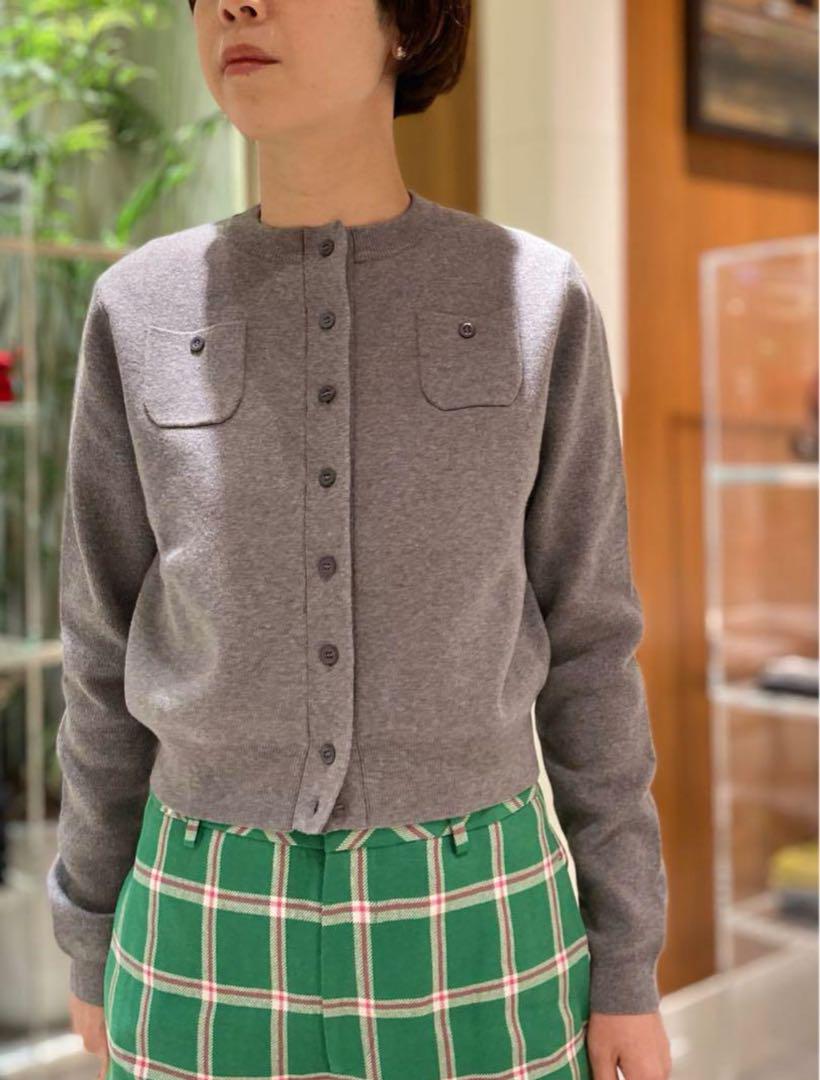 caban コットンカシミヤクルーネックカーディガン