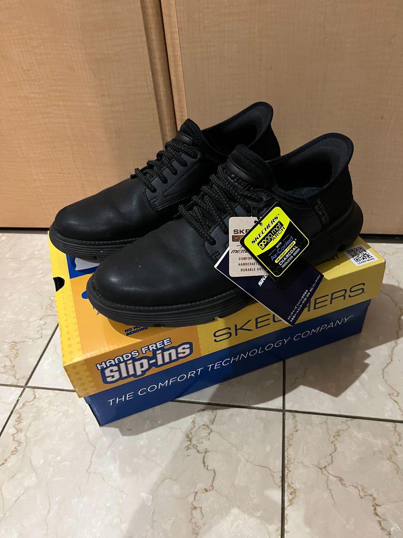 SKECHERS スリップインズ ガービン ブラック 25.5cmレザー