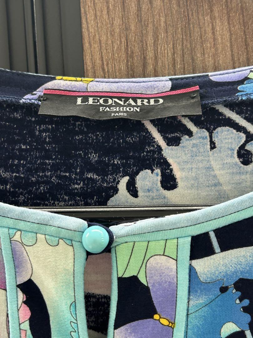 【美品】レオナール 花柄ワンピース LLサイズ LEONARD