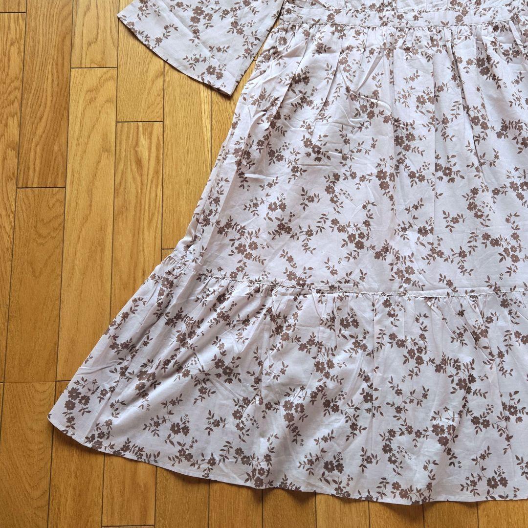 未使用✨ハグオーワー 雅姫 コットンローンワンピース フラワー ギャザー 花柄