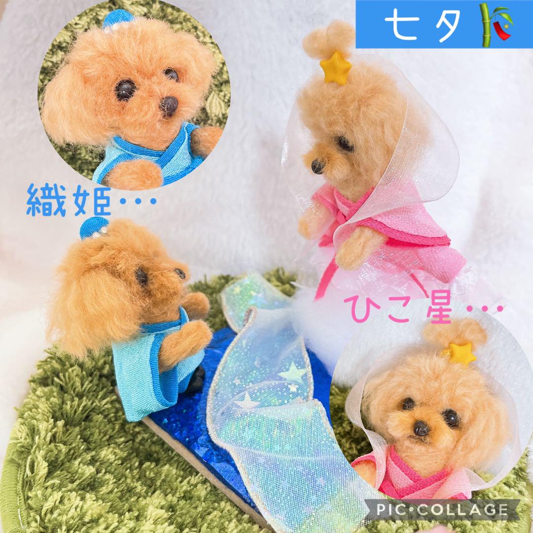 ♡ 七夕　羊毛フェルト　トイプードル　♡