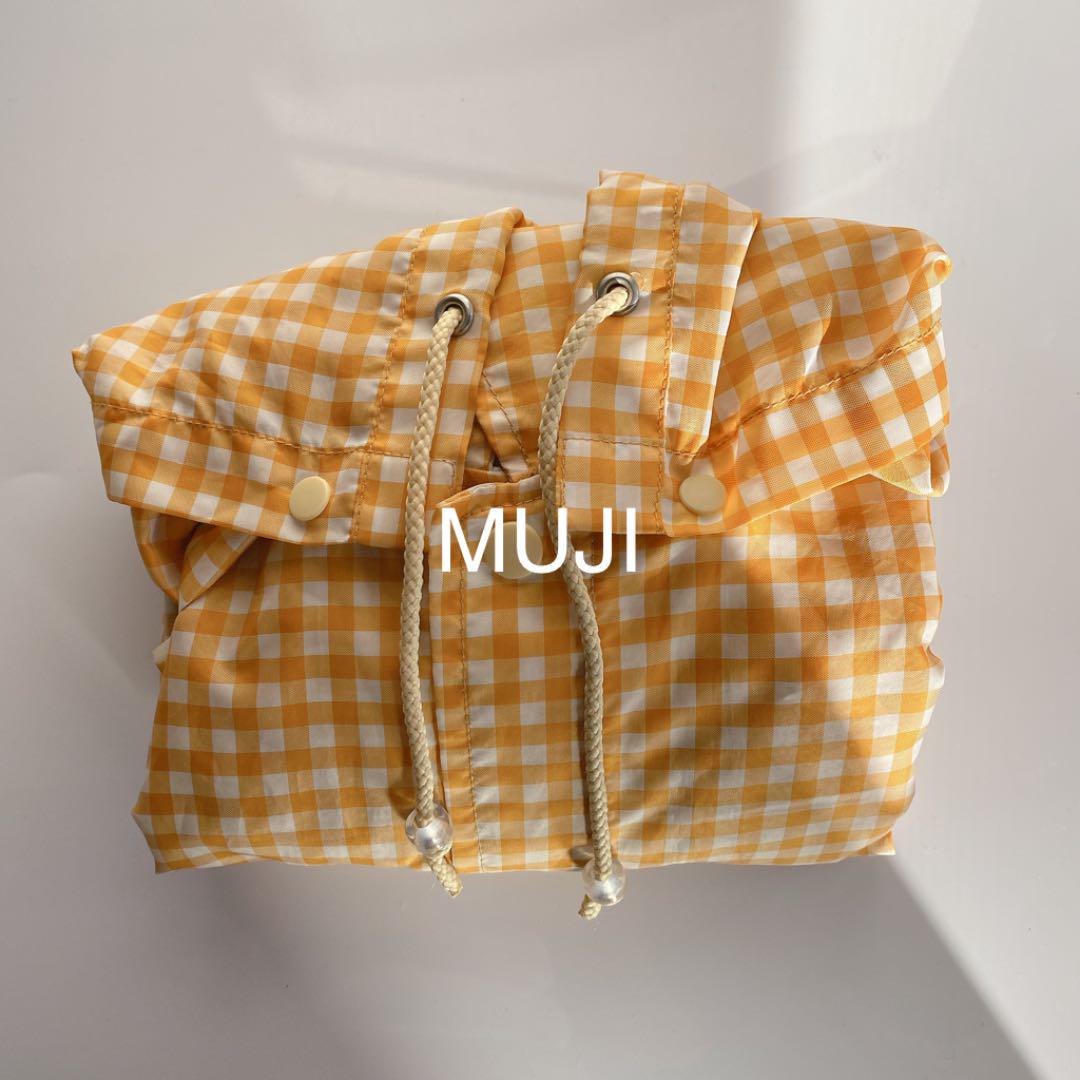 MUJI 無印良品 カッパ 雨具 イエロー 黄色 80 リュック付き