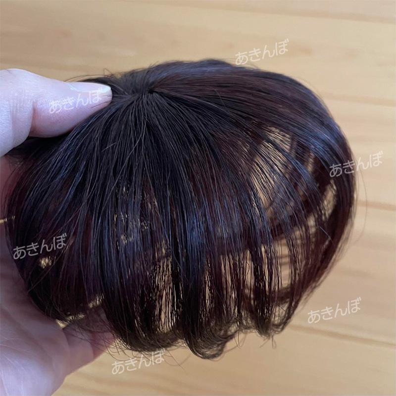 頭頂部ウィッグ ヘアピース 人毛100% 部分かつら つけ毛 ダーク