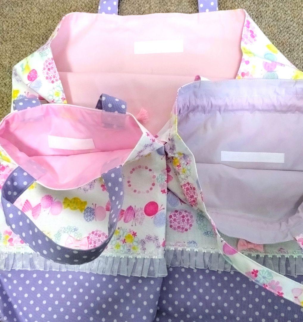 のんちゃんママ専用バッグ3点セットと　さくらんぼ柄バッグと給食袋　ハンドメイド