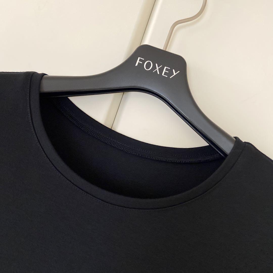 ♡極美品♡ FOXEY 希少 42 メルシャン トップス ブラック 黒