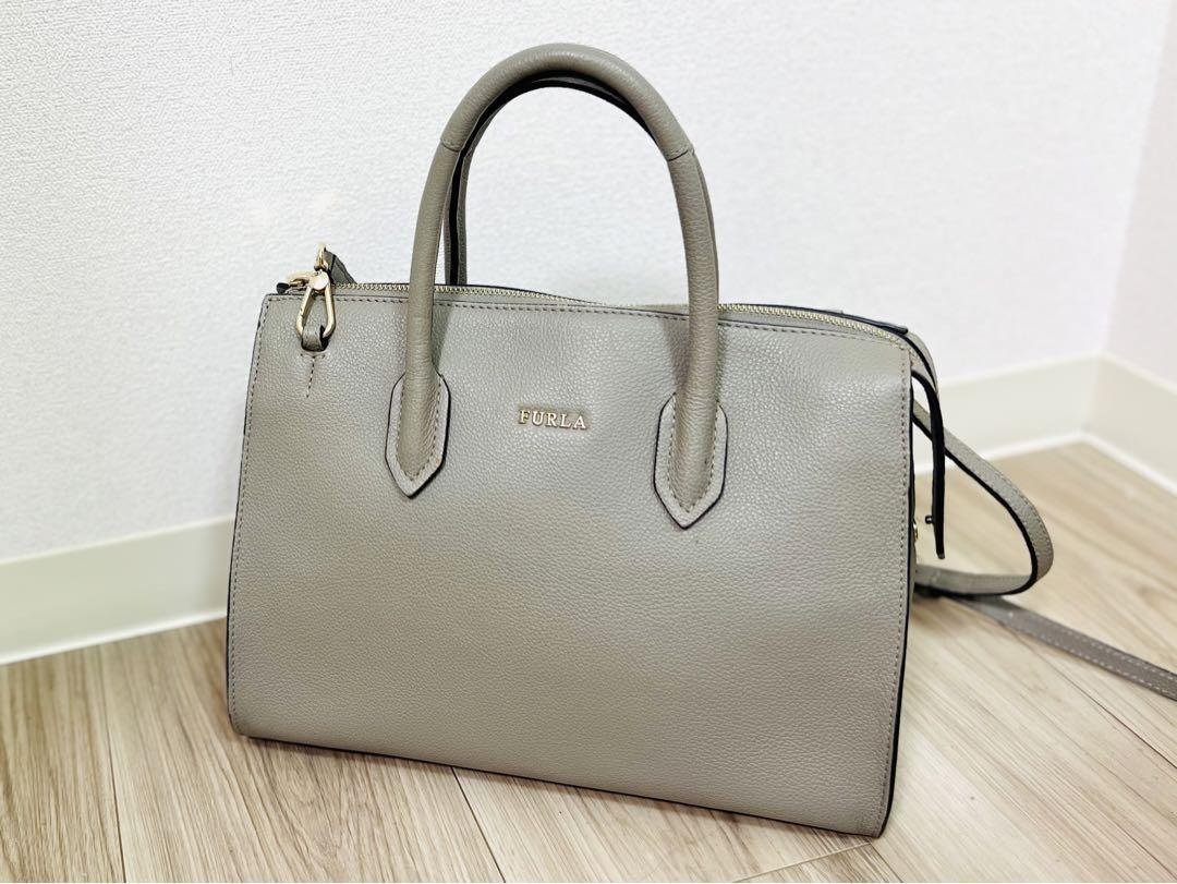 美品★FURLA フルラ ハンドバッグ グレー M