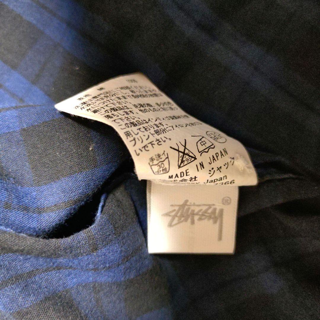 【入手困難】【Stussy】【Lサイズ】【 青✖黒】 長袖チェックシャツ