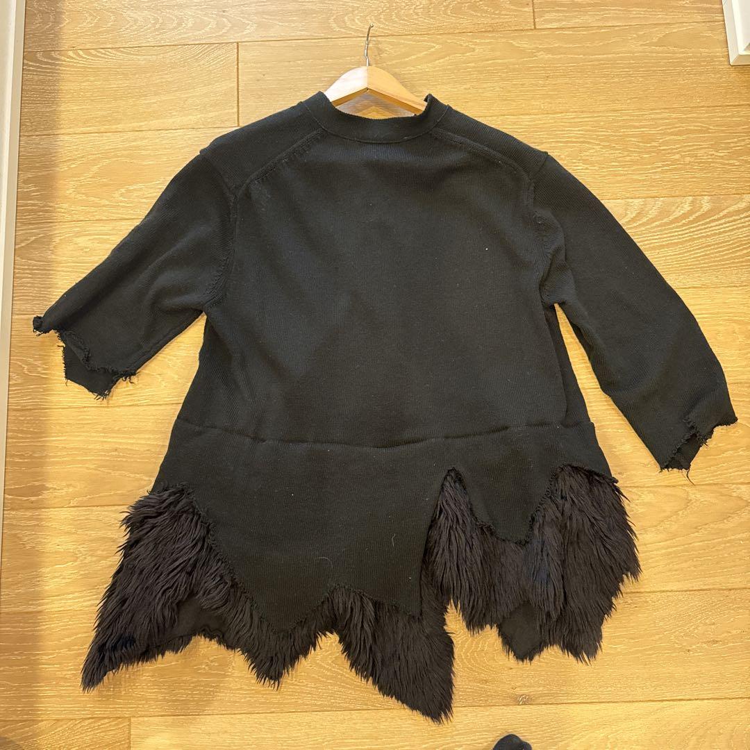 BLACK COMME des GARÇONS ブラックニットカーディガン　M