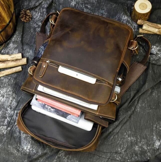 リュック メンズ 本革 牛革 スクエア PC収納 A4 レザー 多機能[0q50 リュック メンズ 本革 牛革 スクエア PC収納 A4 レザー 多機能[0q50
