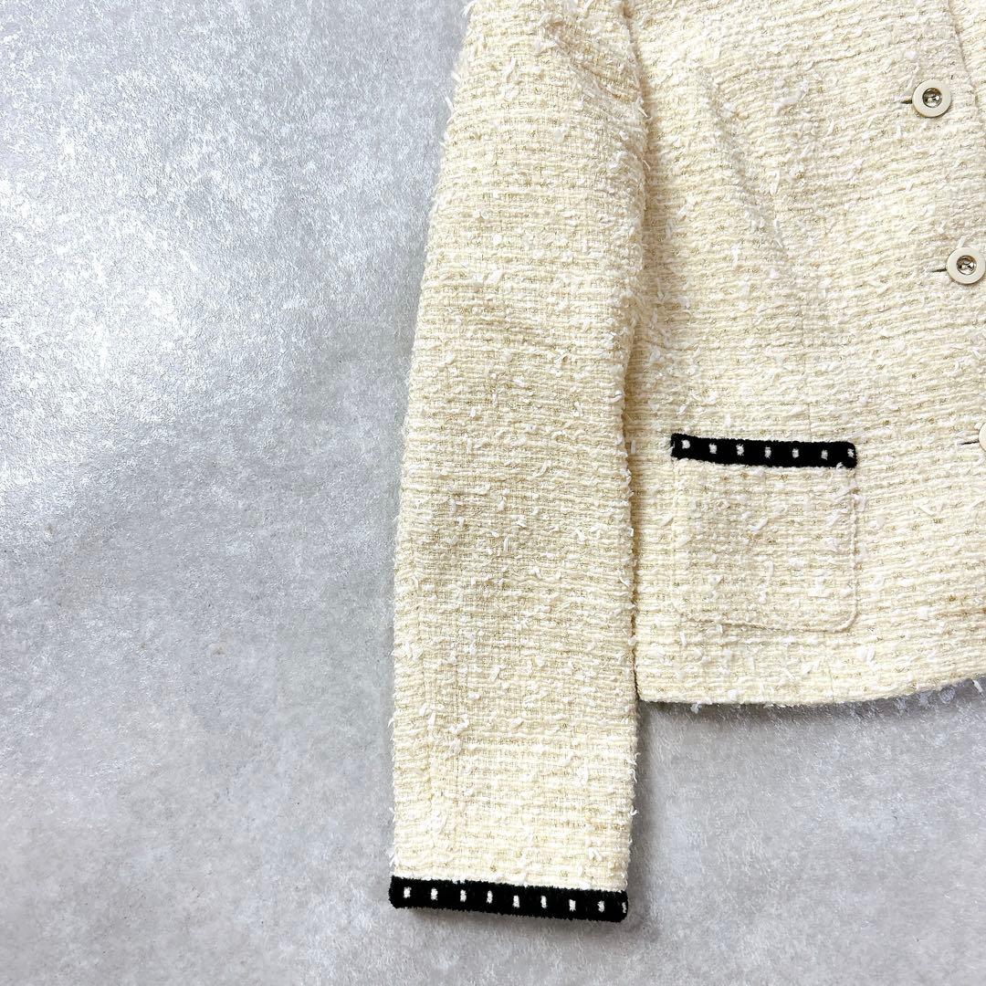 ハロッズ Harrods ツイード ノーカラー スカートセットアップ L 大きい ハロッズ Harrods ツイード ノーカラー スカートセットアップ L 大きい