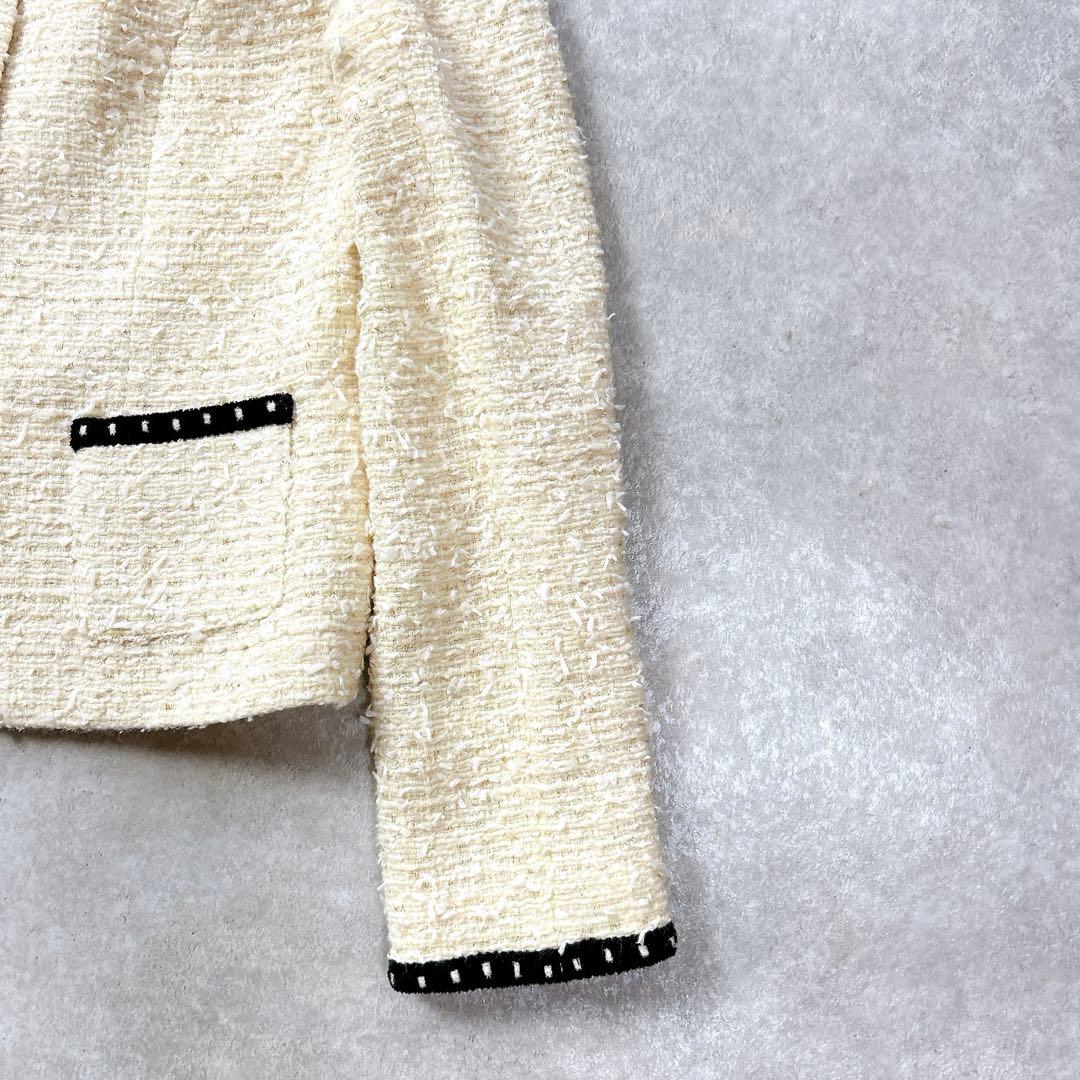 ハロッズ Harrods ツイード ノーカラー スカートセットアップ L 大きい ハロッズ Harrods ツイード ノーカラー スカートセットアップ L 大きい