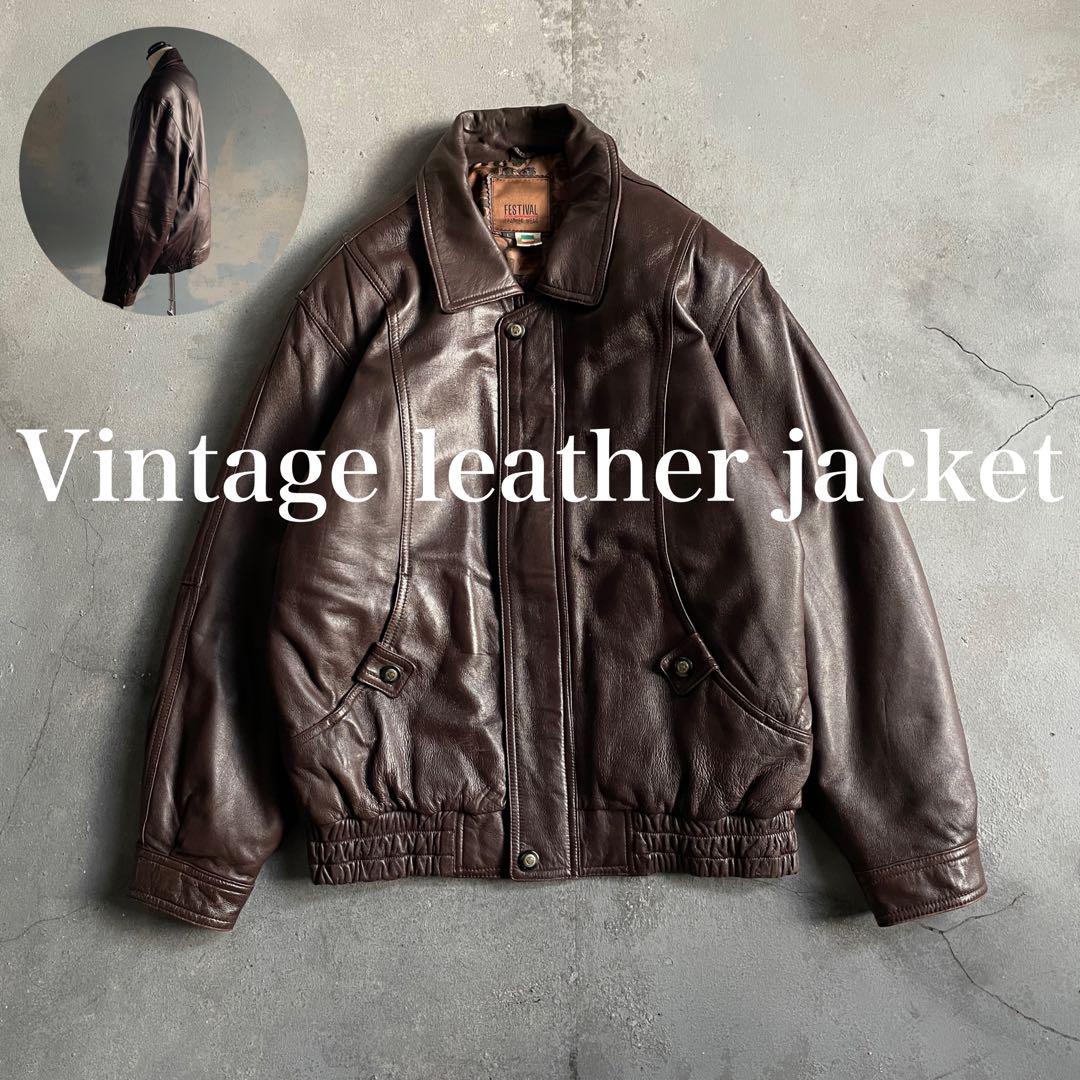 festival☆至高の羊革☆leather bomber jacket