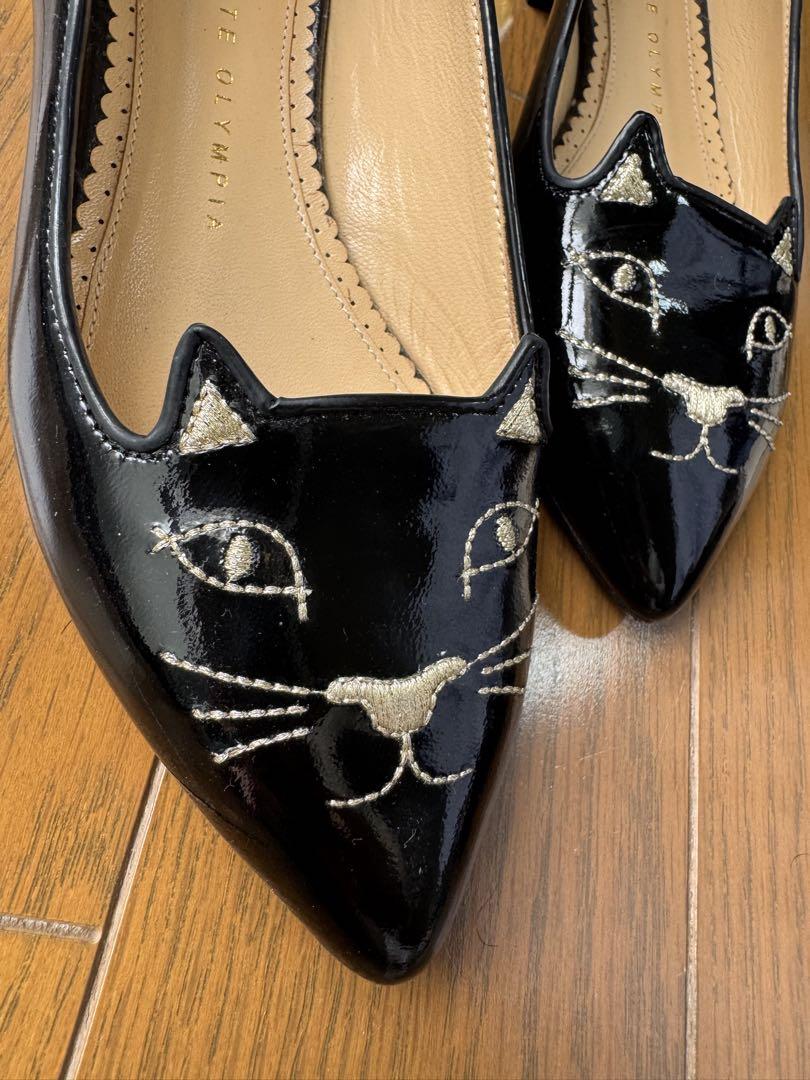 シャルロットオリンピア　猫の顔デザイン フラットシューズ