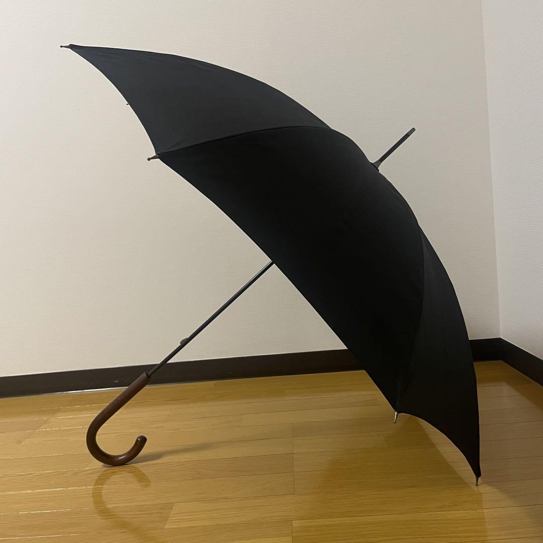 前原光榮商店【紳士】晴雨兼用-シャンタン-長-ブラック