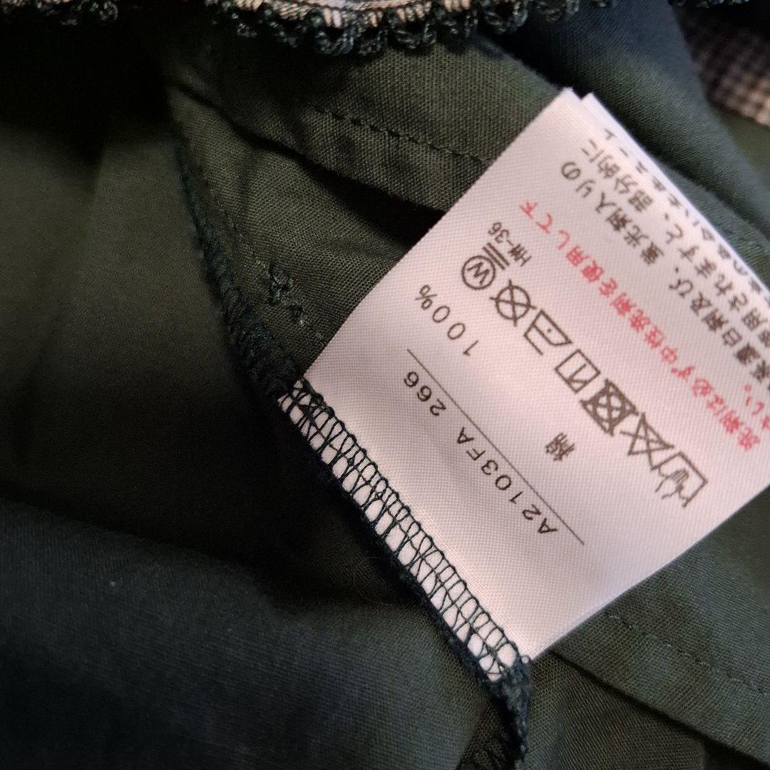 ♥️ピンクハウス グリーンギンガムが可愛いフリル付きワンピース ♥️ピンクハウス グリーンギンガムが可愛いフリル付きワンピース