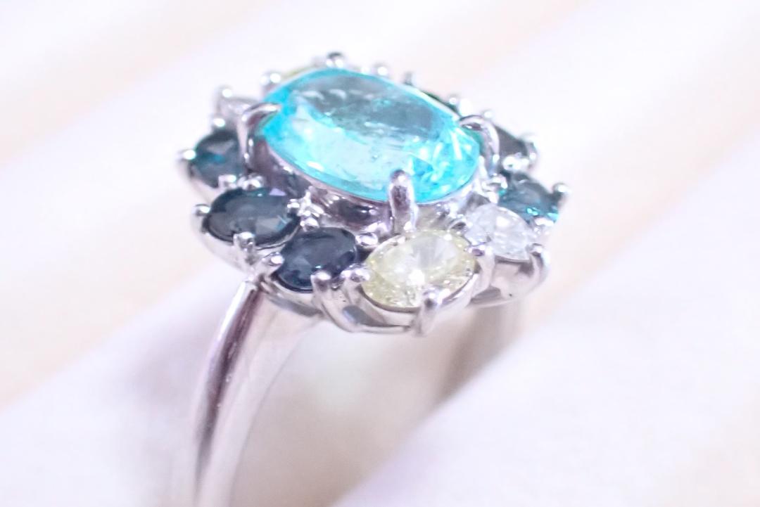 パライバトルマリン　指輪　1.53ct　アレキサンドライト0.71ct