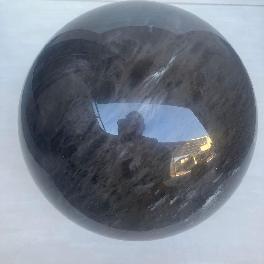 モリオン丸玉　黒水晶　茶水晶　パワーストーン　鑑賞石　黒曜石　天然石　自然石