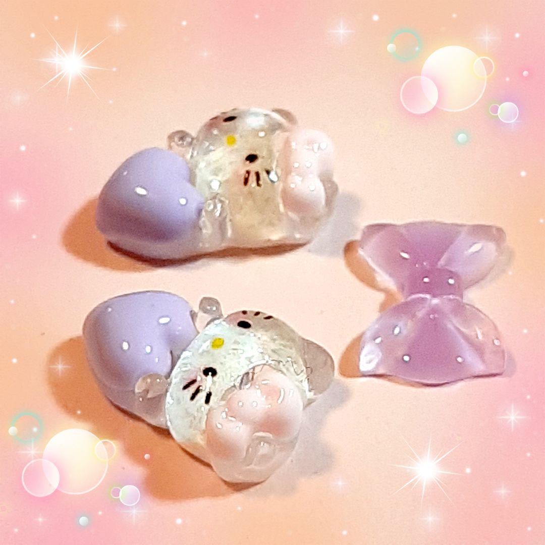2点目以降100円引き‼️キティ★ネイルパーツ★8パーツ★リボン★紫 ネイルパーツ キティ キティちゃん リボン 紫 ハローキティ